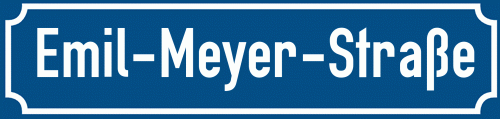 Straßenschild Emil-Meyer-Straße zum kostenlosen Download