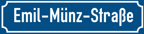 Straßenschild Emil-Münz-Straße