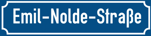 Straßenschild Emil-Nolde-Straße zum kostenlosen Download