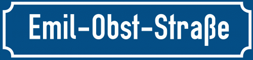 Straßenschild Emil-Obst-Straße