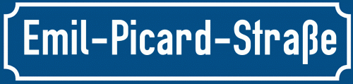 Straßenschild Emil-Picard-Straße