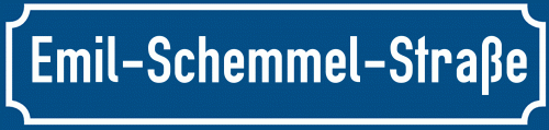 Straßenschild Emil-Schemmel-Straße