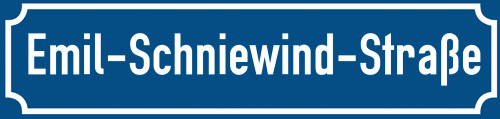 Straßenschild Emil-Schniewind-Straße