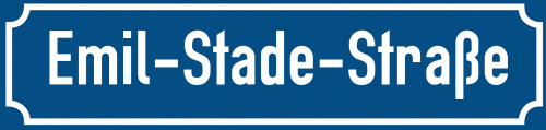 Straßenschild Emil-Stade-Straße