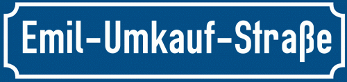 Straßenschild Emil-Umkauf-Straße