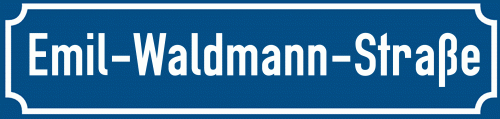 Straßenschild Emil-Waldmann-Straße