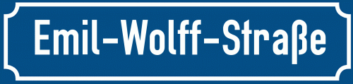 Straßenschild Emil-Wolff-Straße