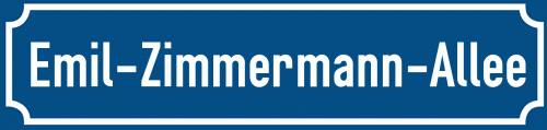 Straßenschild Emil-Zimmermann-Allee