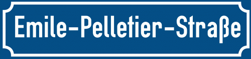 Straßenschild Emile-Pelletier-Straße zum kostenlosen Download
