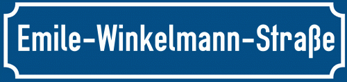 Straßenschild Emile-Winkelmann-Straße