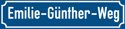 Straßenschild Emilie-Günther-Weg