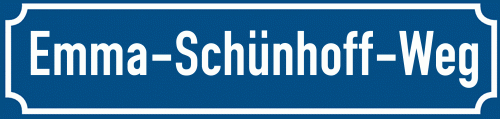 Straßenschild Emma-Schünhoff-Weg
