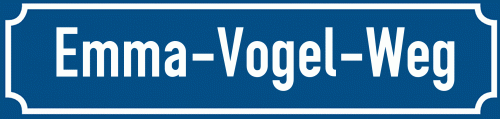 Straßenschild Emma-Vogel-Weg