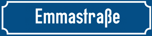 Straßenschild Emmastraße zum kostenlosen Download