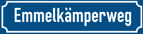 Straßenschild Emmelkämperweg zum kostenlosen Download