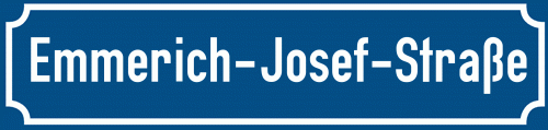 Straßenschild Emmerich-Josef-Straße zum kostenlosen Download