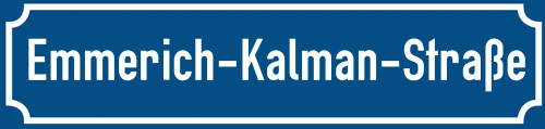 Straßenschild Emmerich-Kalman-Straße