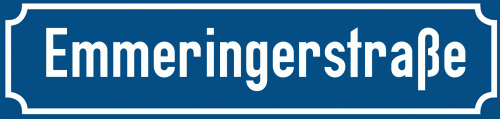 Straßenschild Emmeringerstraße zum kostenlosen Download