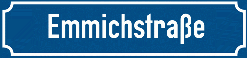 Straßenschild Emmichstraße zum kostenlosen Download