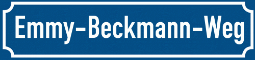 Straßenschild Emmy-Beckmann-Weg