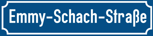 Straßenschild Emmy-Schach-Straße