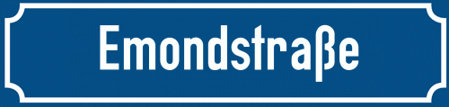 Straßenschild Emondstraße