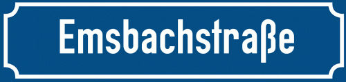 Straßenschild Emsbachstraße zum kostenlosen Download
