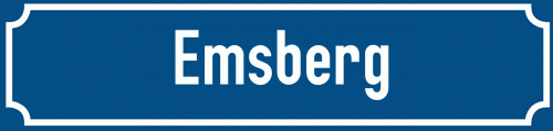 Straßenschild Emsberg zum kostenlosen Download
