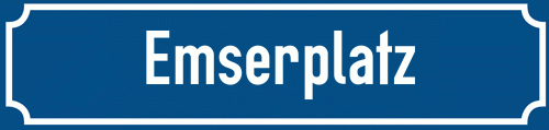 Straßenschild Emserplatz