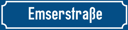 Straßenschild Emserstraße zum kostenlosen Download