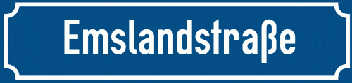Straßenschild Emslandstraße zum kostenlosen Download
