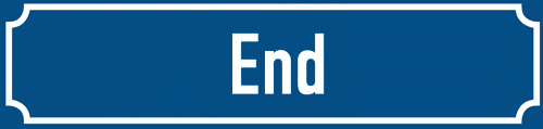 Straßenschild End