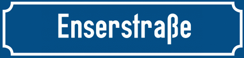 Straßenschild Enserstraße