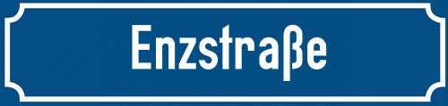 Straßenschild Enzstraße zum kostenlosen Download