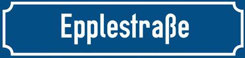 Straßenschild Epplestraße