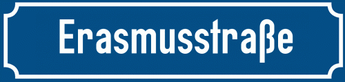 Straßenschild Erasmusstraße zum kostenlosen Download