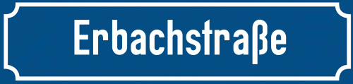 Straßenschild Erbachstraße