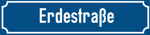 Straßenschild Erdestraße