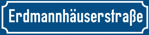 Straßenschild Erdmannhäuserstraße