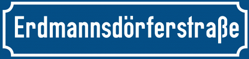 Straßenschild Erdmannsdörferstraße zum kostenlosen Download