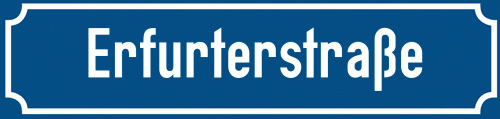 Straßenschild Erfurterstraße zum kostenlosen Download