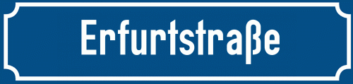 Straßenschild Erfurtstraße zum kostenlosen Download