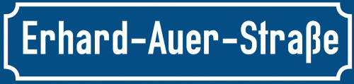 Straßenschild Erhard-Auer-Straße zum kostenlosen Download