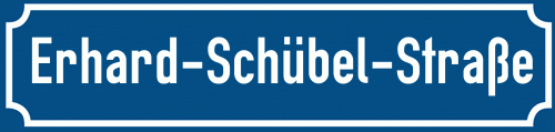 Straßenschild Erhard-Schübel-Straße zum kostenlosen Download
