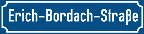 Straßenschild Erich-Bordach-Straße