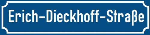 Straßenschild Erich-Dieckhoff-Straße