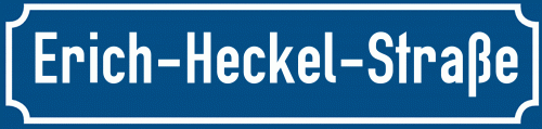 Straßenschild Erich-Heckel-Straße