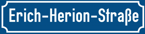 Straßenschild Erich-Herion-Straße