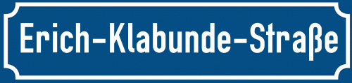 Straßenschild Erich-Klabunde-Straße