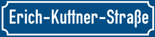 Straßenschild Erich-Kuttner-Straße